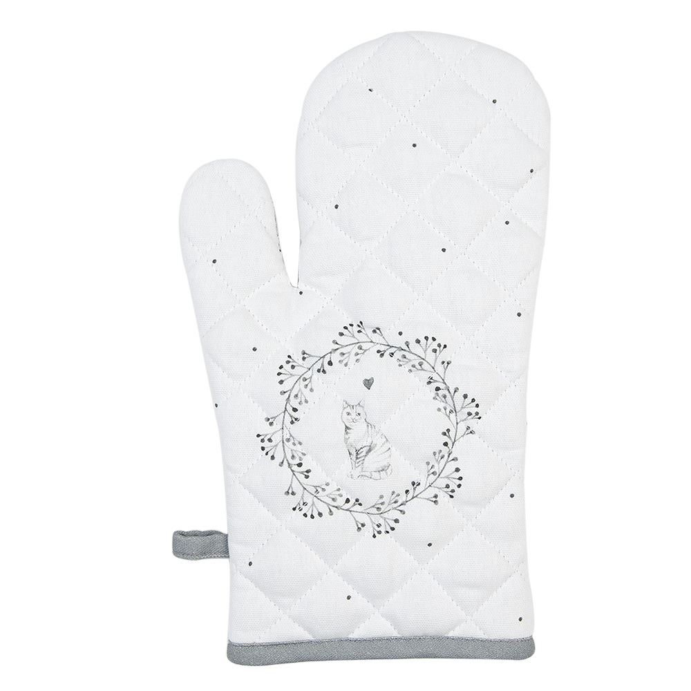 [LGC44] Gant de four Blanc Gris 18x30 cm