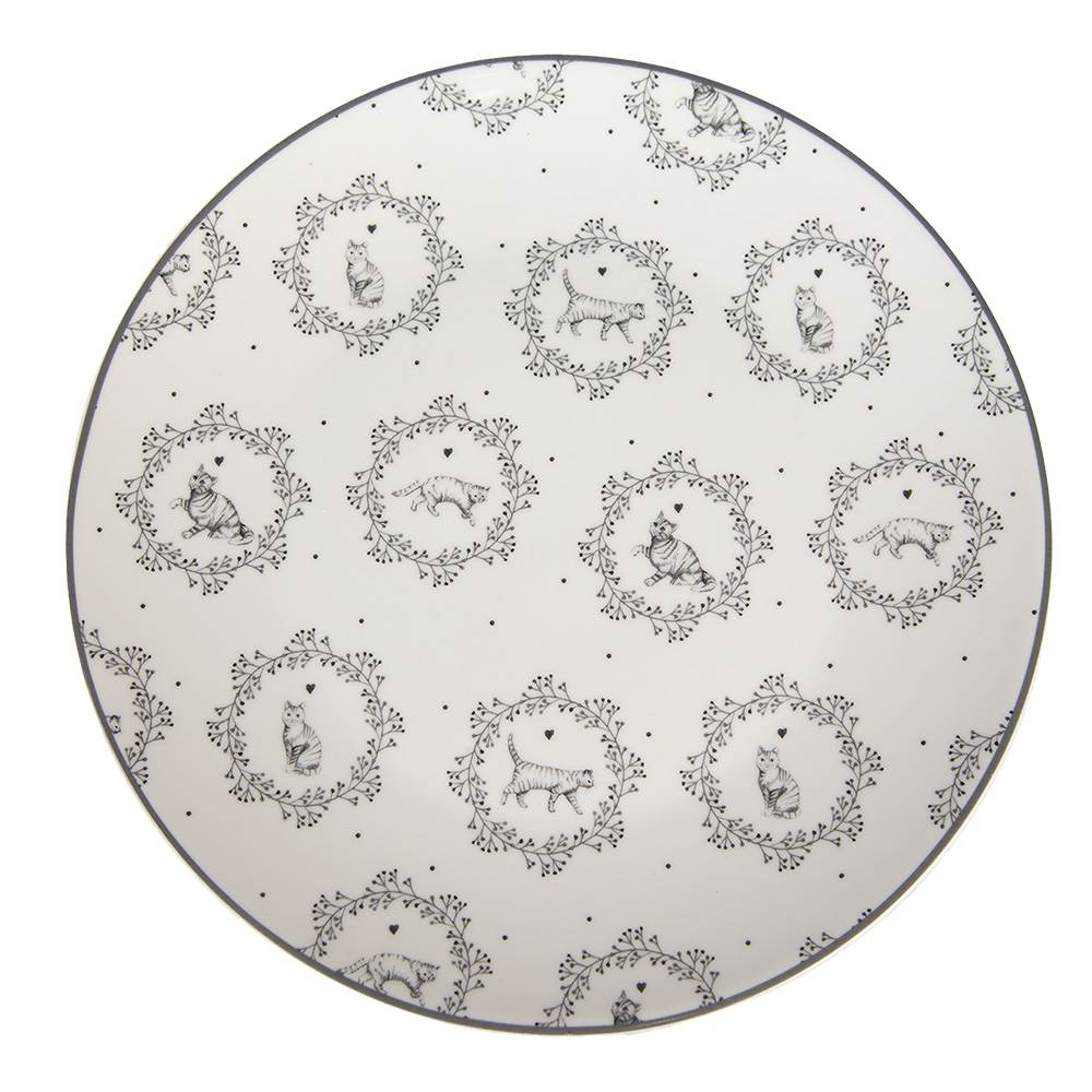 [LGCDP] Tableware Diner Plate White Grey Ø 20x2 cm