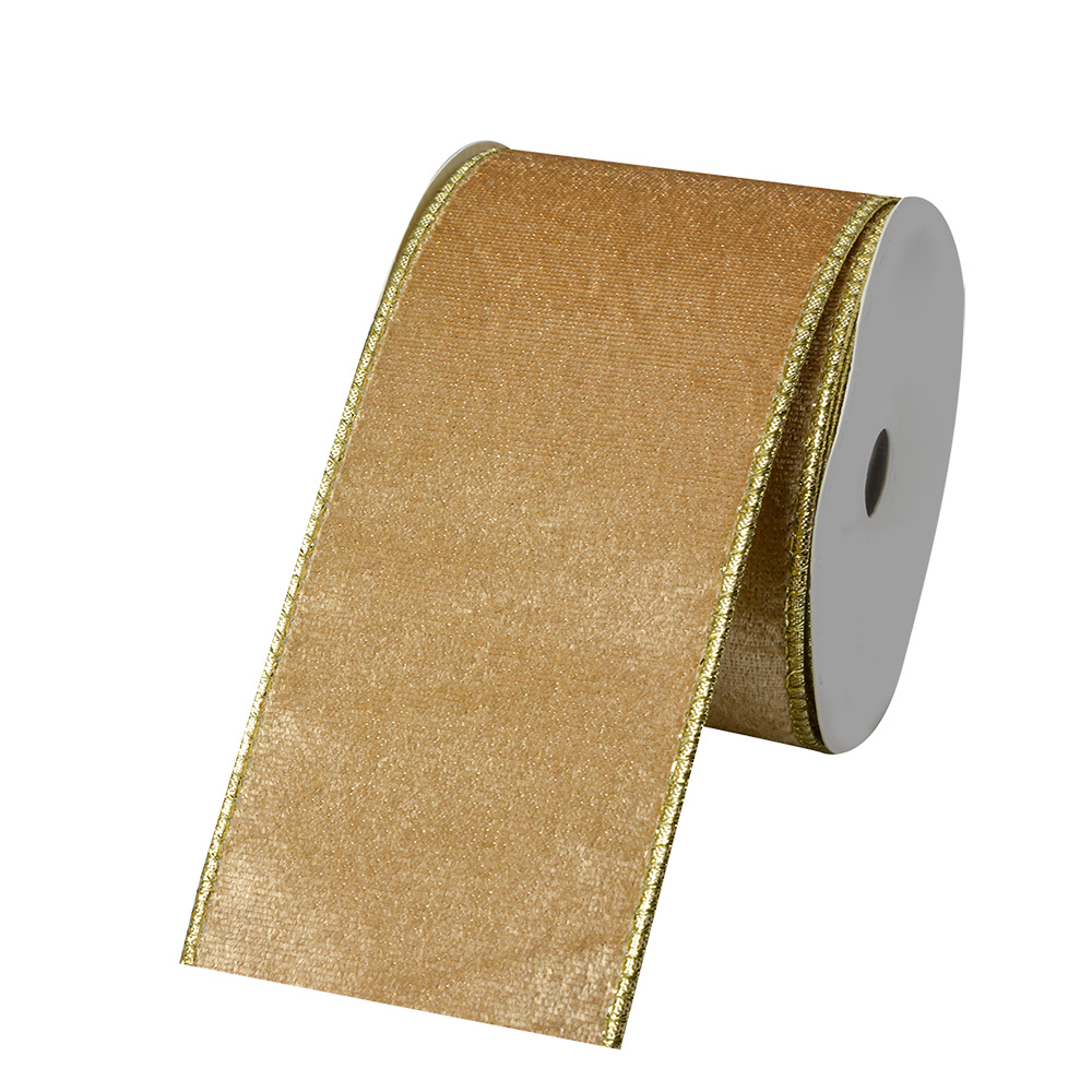 [LI0128GO] Nastro Beige Color oro 6.3 cm x 5 m