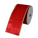 Schleife Rot Goldfarbig 6.3 cm x 5 m