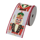Schleife Weiß Rot 6.3 cm x 5 m