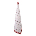 Dishcloth White Red 50x70 cm