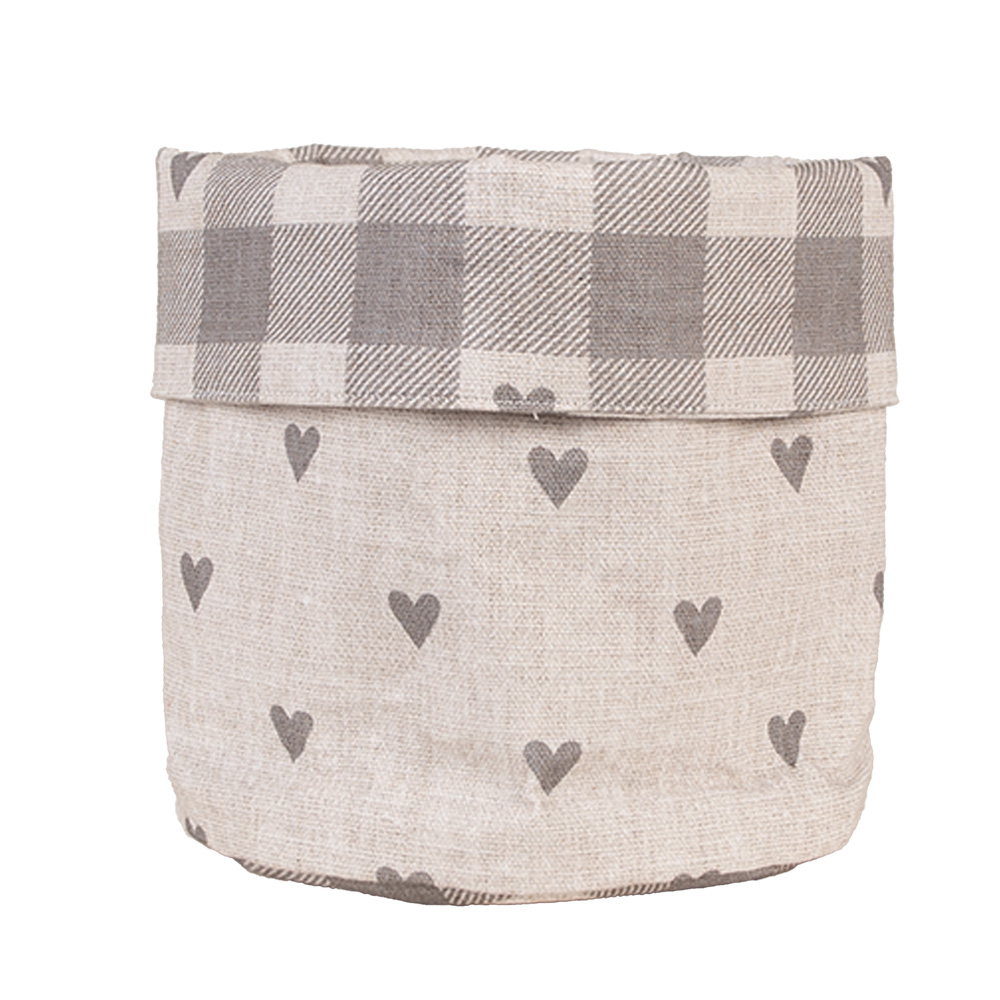 [LVT50G] Brotkörbchen Beige Grau Ø 15x16 cm
