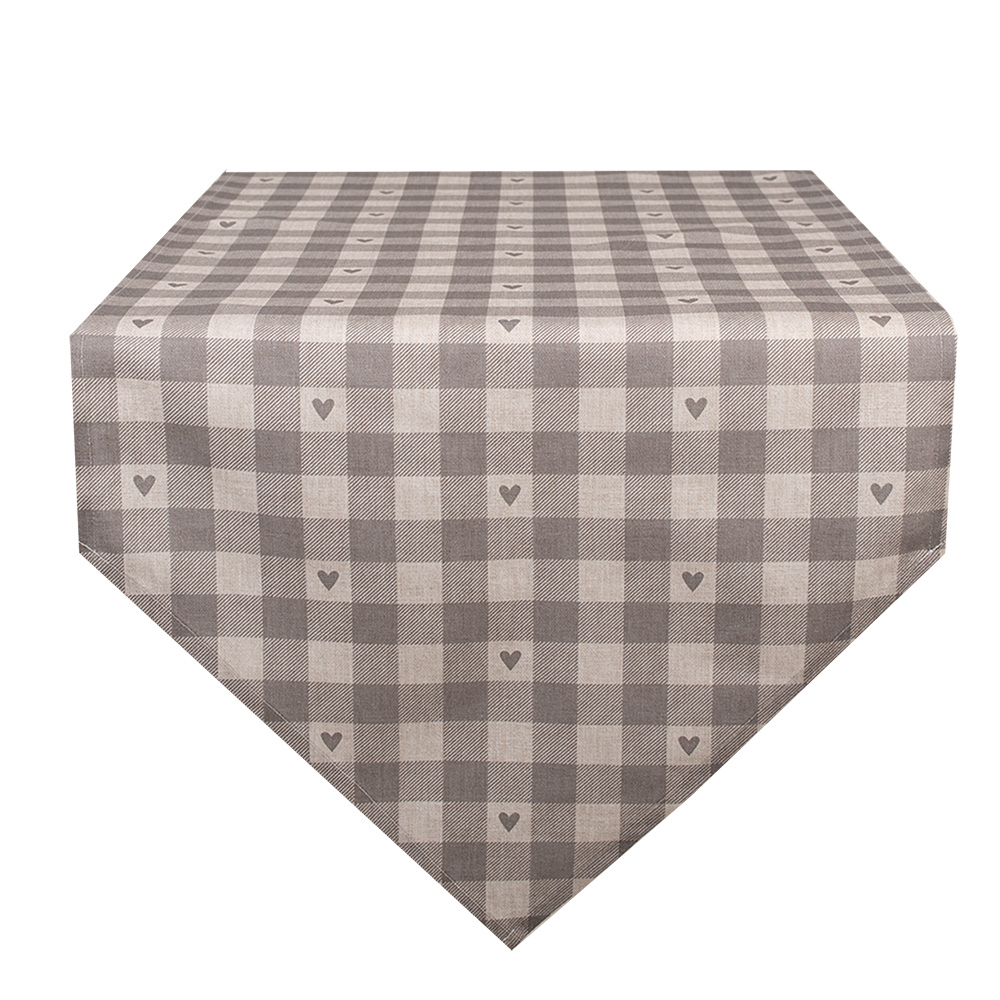 [LVT65G] Chemin de table Beige Gris 50x160 cm