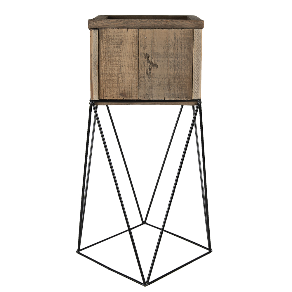 [MT64948] Pot de fleurs dintérieur Marron 28x28x50 cm