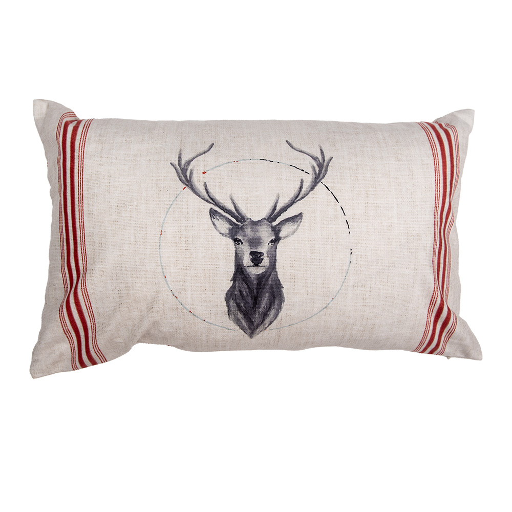[NWV36-4] Housse de coussin Beige Rouge 30x50 cm