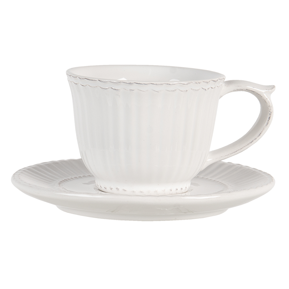 [PLKS] Cup and Saucer White 12x9x7 cm / Ø 15x2 cm / 150 ml