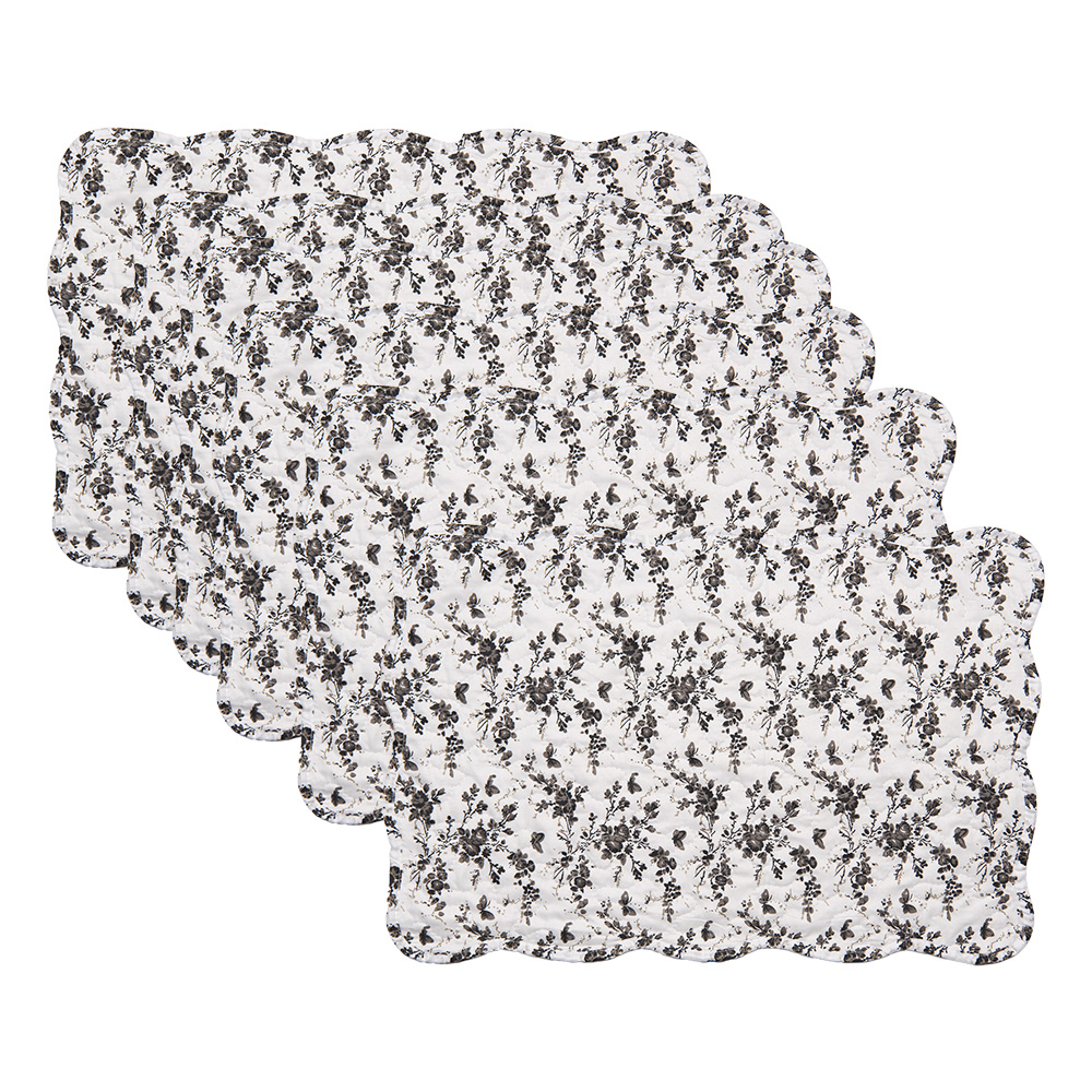[Q205.040] Sets de table (set de 6) Blanc Marron 48x32 cm