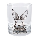 Drinking glass Transparent Black Ø 8x9 cm / 300 ml