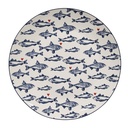 Crockery Big plate White Blue Ø 26x2 cm