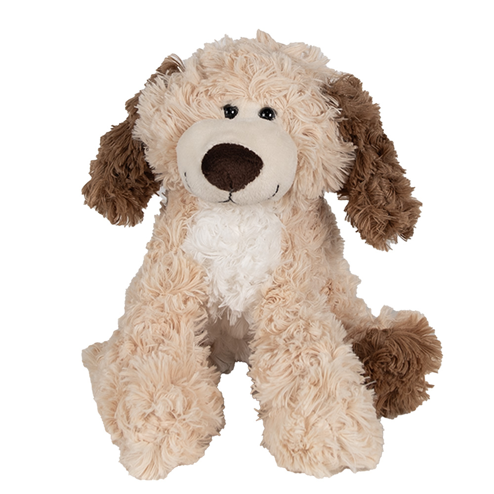 [TW0590S] Decorative Soft Toy Dog Beige Brown 18x18x21 cm