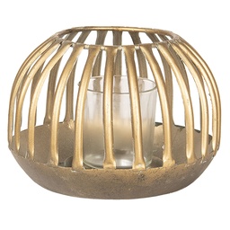 [6Y3356] Windlicht Goldfarbig Ø 15x10 cm
