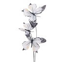 Decoration Branch with butterflies White Black 10x10x65 cm