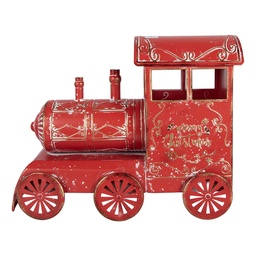 [5Y1474] Decoration Train Red White 69x15x28 cm