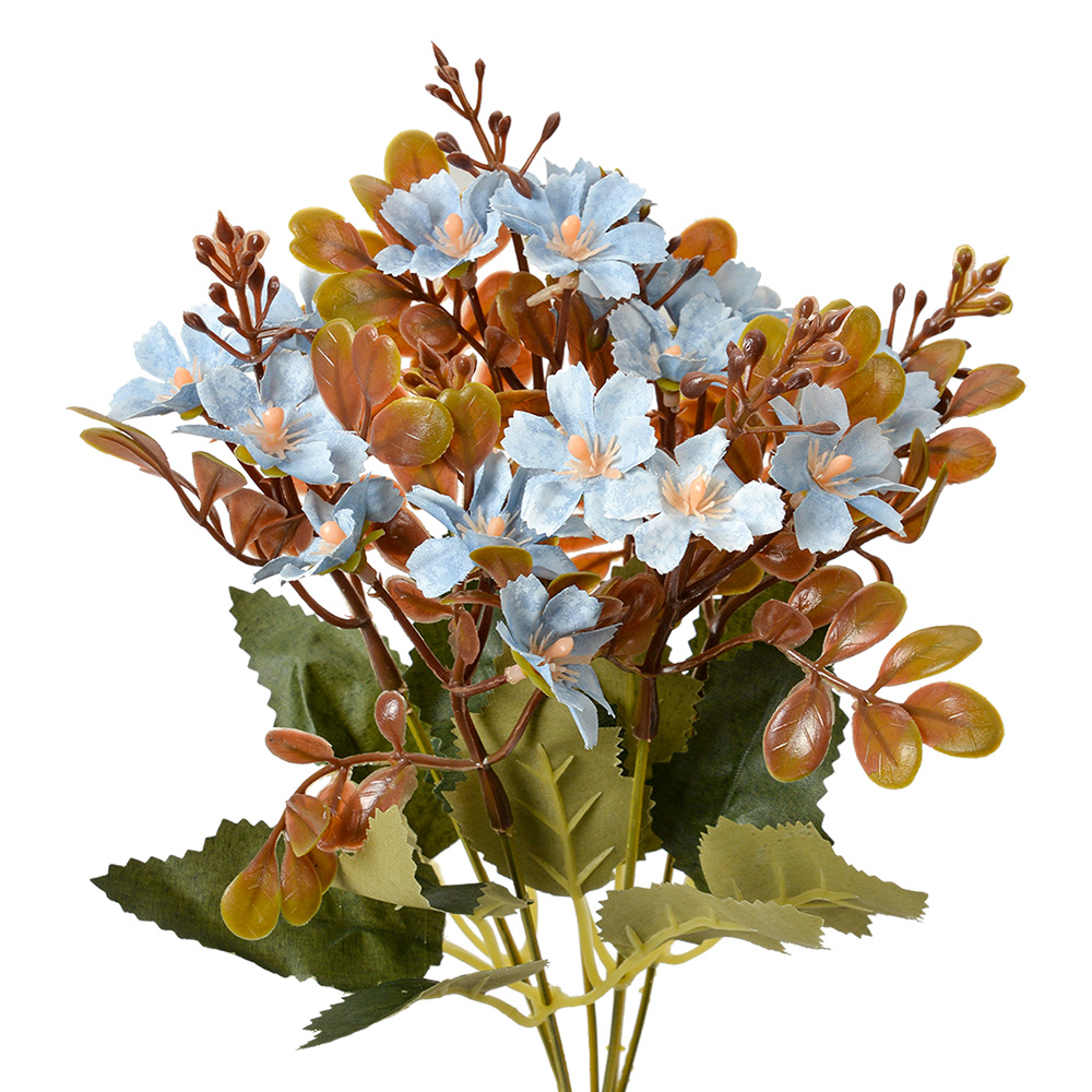 Kunstblumen Blau Grün 10x10x33 cm