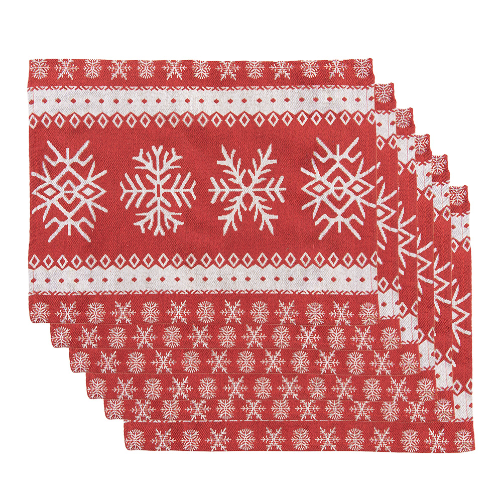 Tischset sets (6) Rot Weiß 33x45 cm
