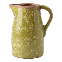 [6CE2447L] Brocca Decorativa Verde Beige 20x16x24 cm