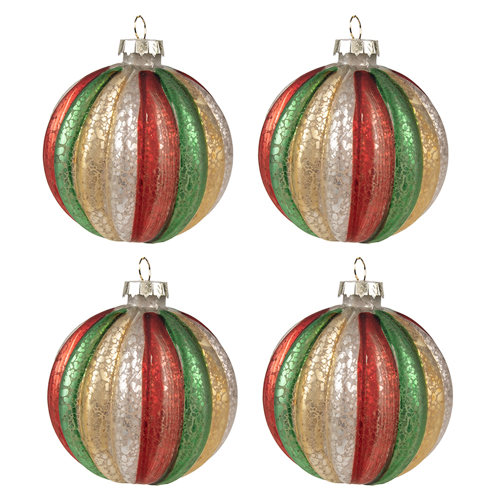 Weihnachtskugeln (4er set) Mehrfarbig Ø 8x8 cm