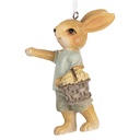 Pendentif décoratif Lapin Beige Bleu 5x4x8 cm