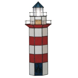 [5LL-1166] Tafellamp Tiffany vuurtoren Ø 21x56 cm E14/max 2x25W