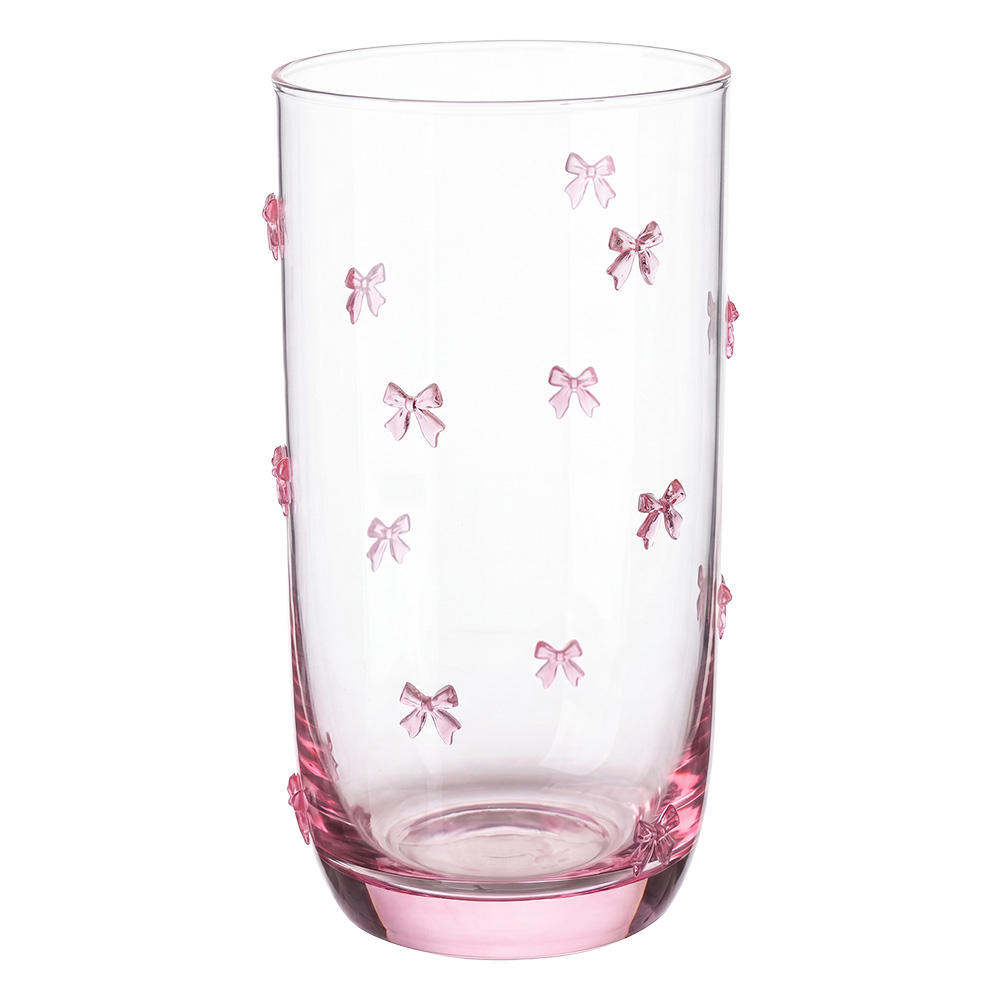 Water Glass Transparent Pink Ø 7x15 cm / 350 ml
