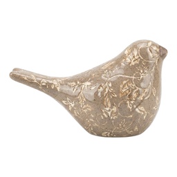 [6CE2445M] Decoration Bird Brown Beige 16x7x9 cm
