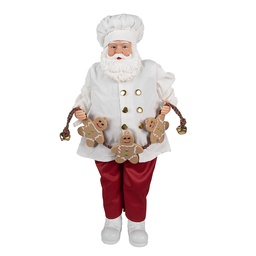 [65628] Weihnachtsdeko Weihnachtsmann Weiß Rot 27x13x50 cm
