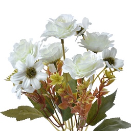 [6PL0268] Fleur artificielle Blanc Vert 15x8x30 cm