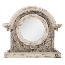 [52S299] Specchio da Parete Beige Marrone 89x8x82 cm