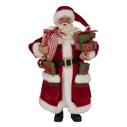 [65594] Weihnachtsdeko Weihnachtsmann Rot Weiß 16x10x27 cm