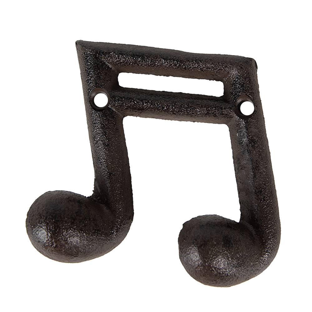 Appendiabiti da Parete Nota Musicale Marrone 10x3x9 cm