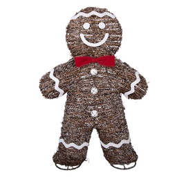 [5RO0106] Decoratie peperkoekpop met LED 40x61 cm / 3xAA
