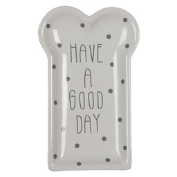 [6CE1363] Piatto da Colazione Bianco 10x17x2 cm