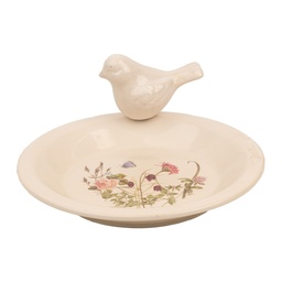 [6CE1948M] Bird feeder Beige Pink Ø 21x10 cm