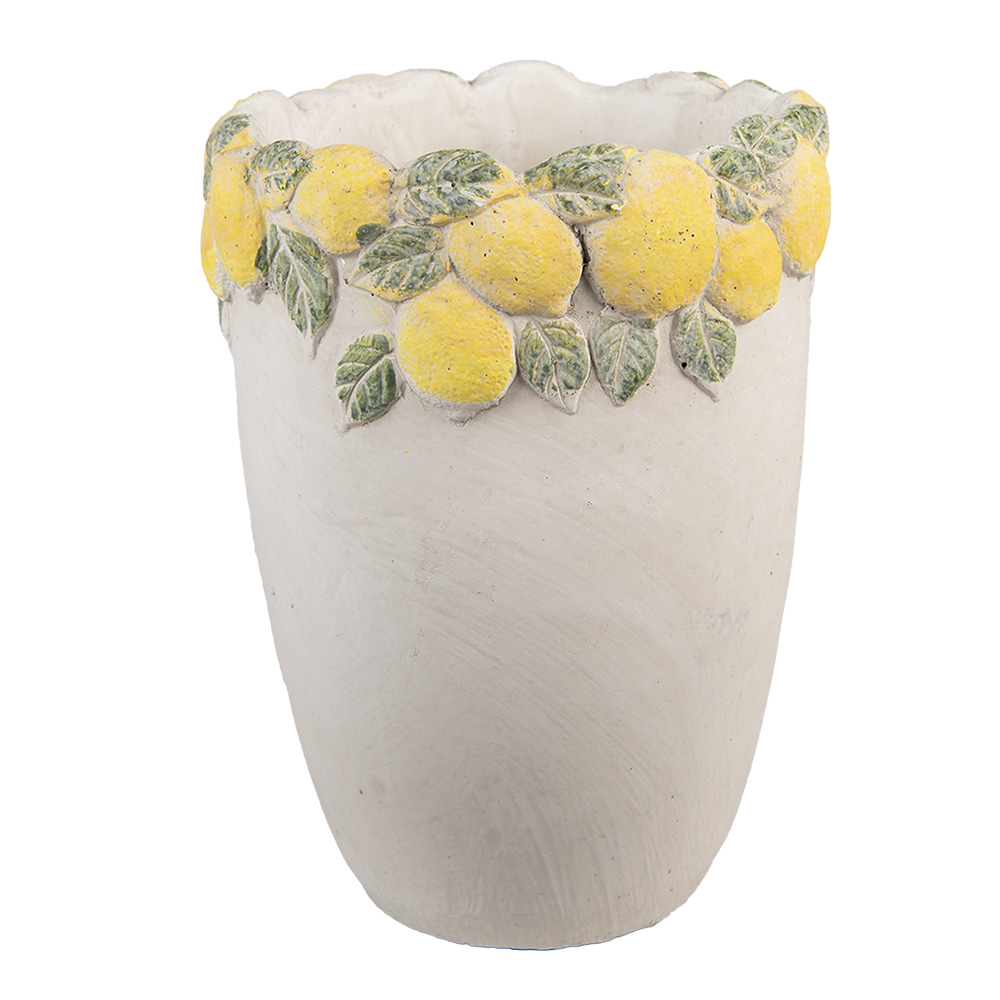 Pot de fleurs d'intérieur Blanc Jaune Ø 17x23 cm