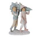 Decoratie kinderen met kerstboom 12x6x15 cm