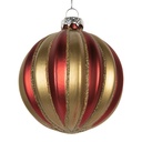 Weihnachtskugel Rot Goldfarbig Ø 8x8 cm