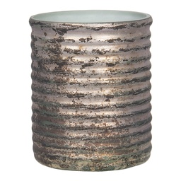 [6GL2975] Glass Tea Light Houder Copper Ø 8x9 cm