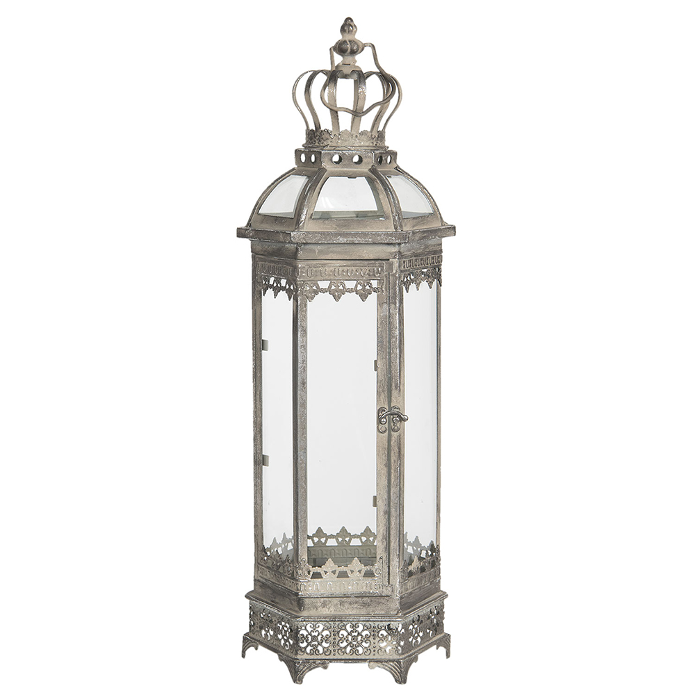Lantern Silver 19x16x58 cm