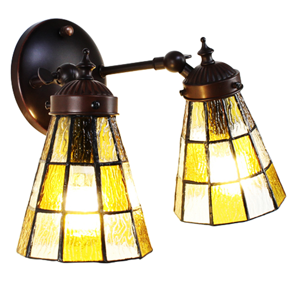 Tiffany Wandlampe Braun, Weiß 30x23x23 cm E14/max 2x40W