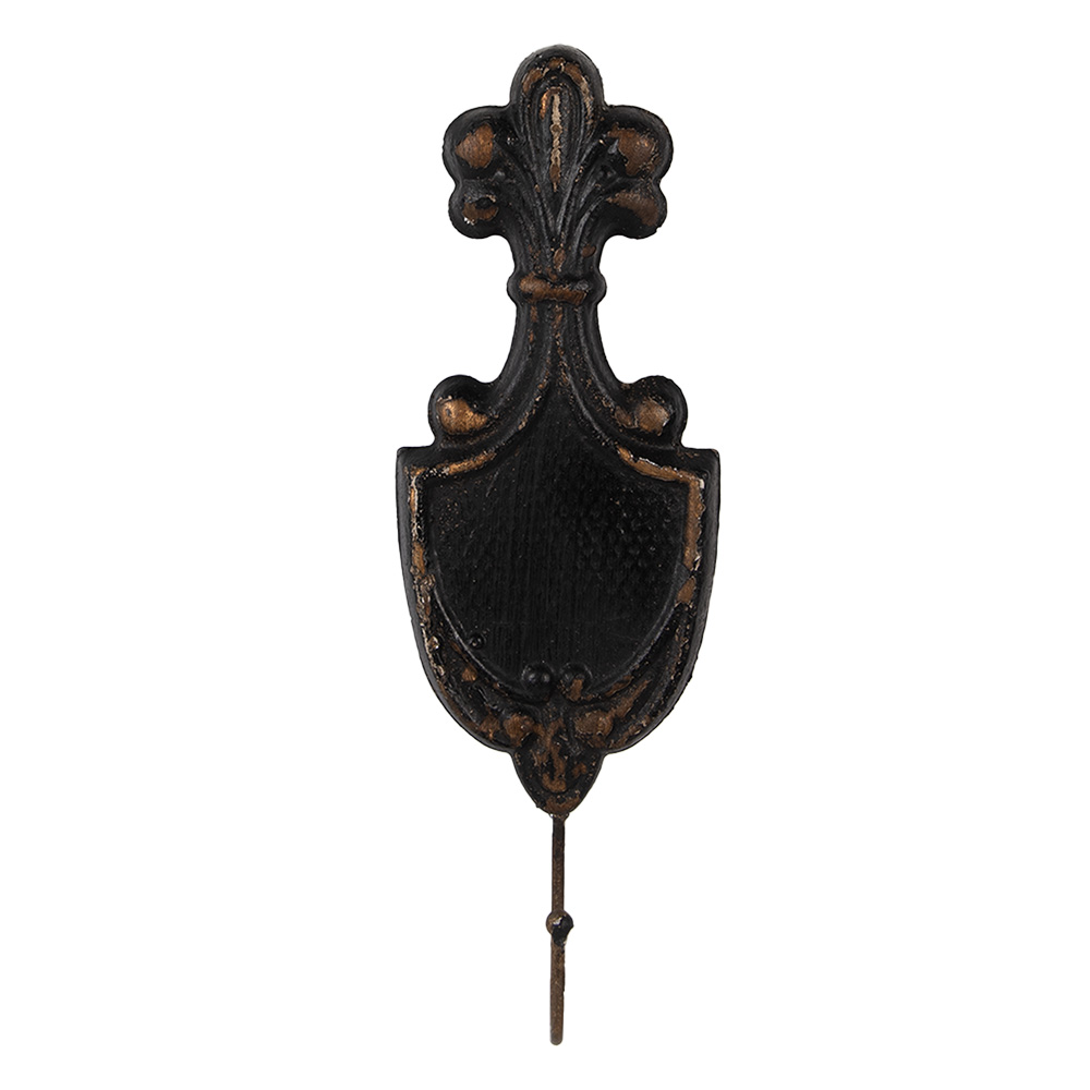 Gancio Appendiabiti parete Nero Marrone 12x4x38 cm