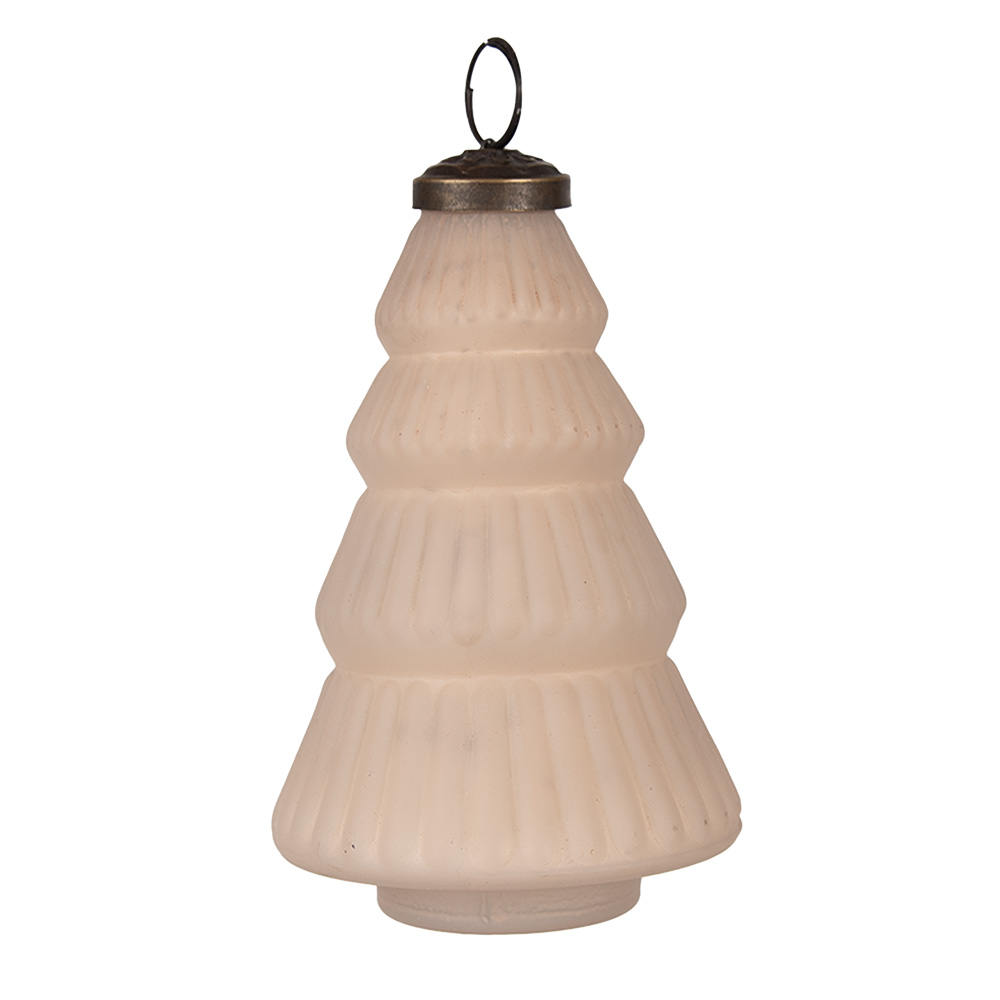 Weihnachtskugel Beige Ø 7x13 cm