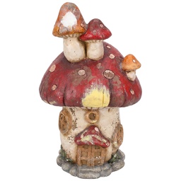 [5MG0102] Decoration Mushroom Beige Red 30x27x50 cm