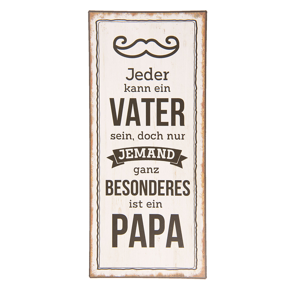 Textschild Weiß Schwarz 13x1x30 cm