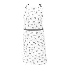 [CAK41] Tablier de cuisine Gris, Blanc 70x85 cm