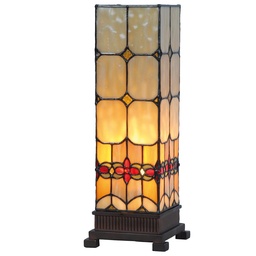 [5LL-9228] Tiffany Tischlampe Gelb 12x12x35 cm E14/max 1x40W