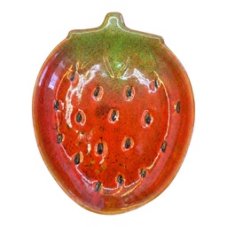 [6CE2517] Decorative Bowl/Platter Strawberry Red Green 14x12x2 cm