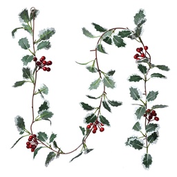 [6PL0279] Kunstbloem hulst guirlande 170 cm