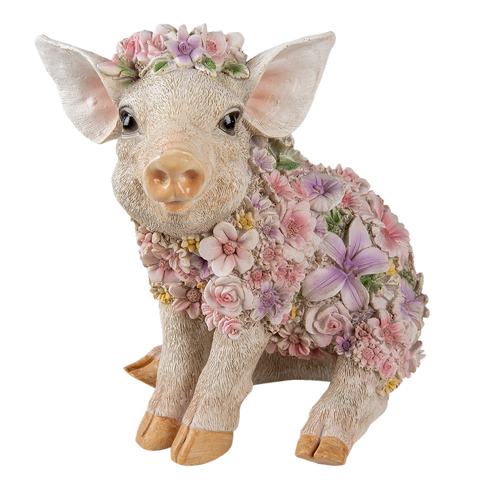 Deko Schwein Weiß, Rosa 24x16x23 cm