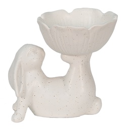[6CE1429] Decoration Rabbit White 15x11x14 cm